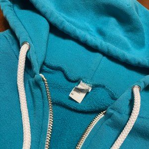 Teal Zip-Up American Apparel Hoodie - M